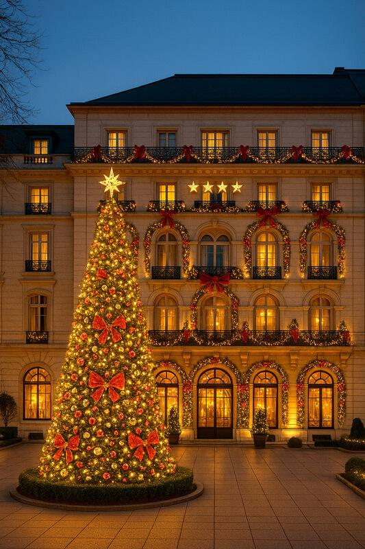 Arbol de Navidad Grande Artificial con luces para un hotel Arbol de Navidad Grande Artificial con luces para un hotel