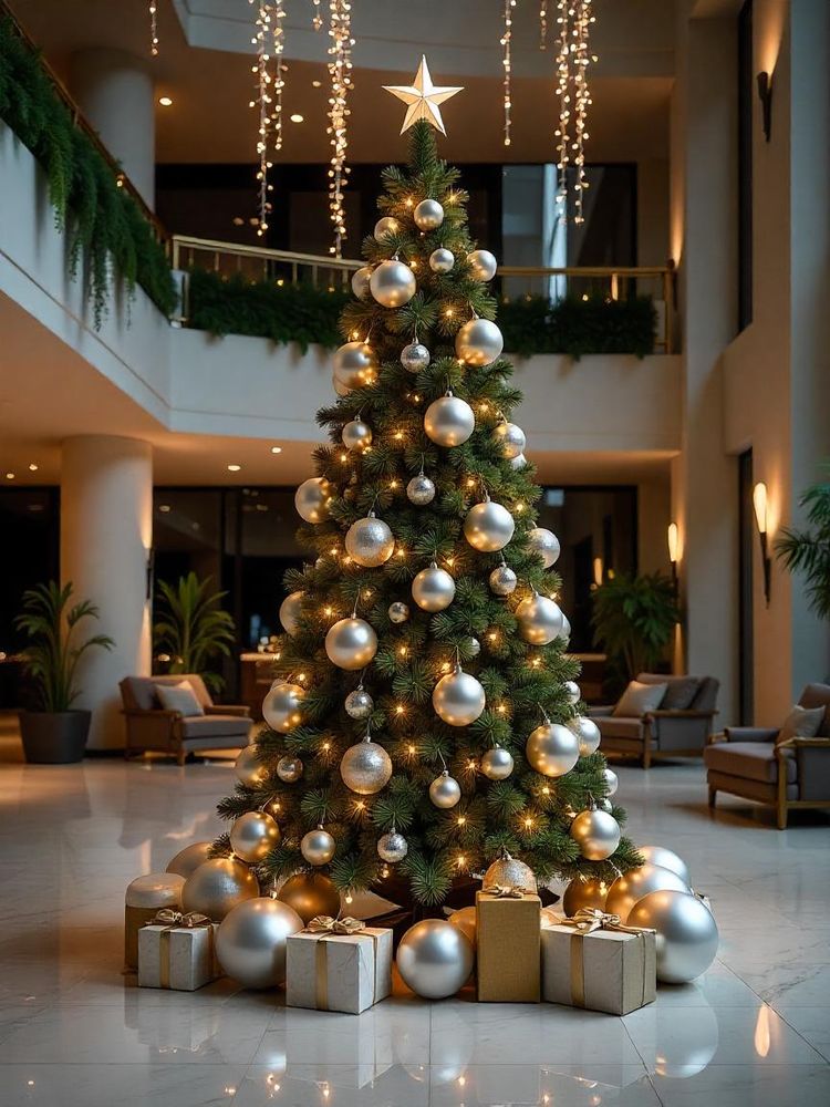 Arbol de Navidad Grande Artificial con luces para un centro comercial Arbol de Navidad Grande Artificial con luces para un centro comercialhotel