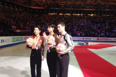 Yuzuru Hanyu, Javier Fernández y Tatsuki Machida